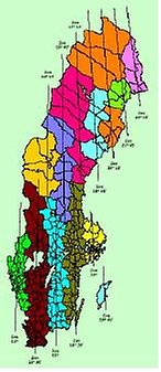 Sverigekarta med koordinater
