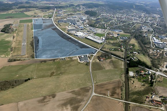 Markerat område över Västra Degrabo industrimark