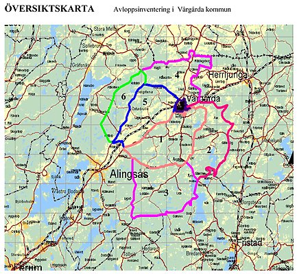 Uppdelade områden för inventering av enskilda avlopp