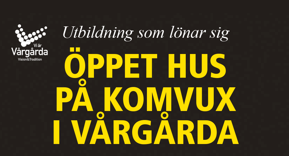 Öppet hus Komvux - 11 oktober klockan 16.30, Föreningsgatan 1