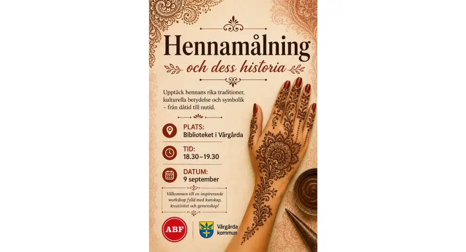 affisch med en arm med hennamålning