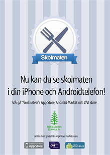 App skomaten, läs matsedel i din mobil genom Skolmaten