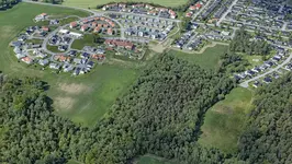 Flygbild över planområde för detaljplan för kvarteret Katten